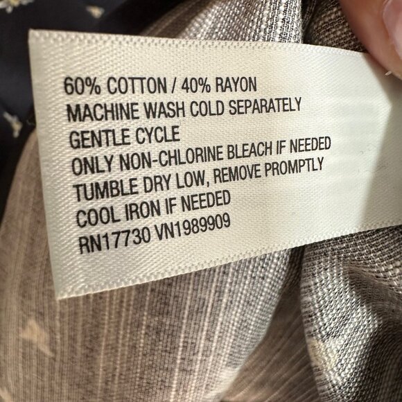 Navy Blue Floral Button-Front Godet Mini A-Line Dress XL - New without tags - Picture 11 of 12